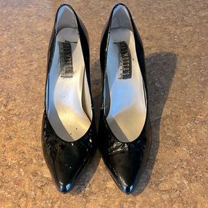 Black Leather High Heels, Size 9